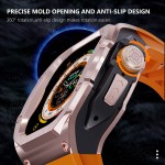 S SHELLBOX New Design Luxury Shockproof 316 Stainless Steel Watch Case For Apple Watch Ultra 49mm With Silicon Watchband